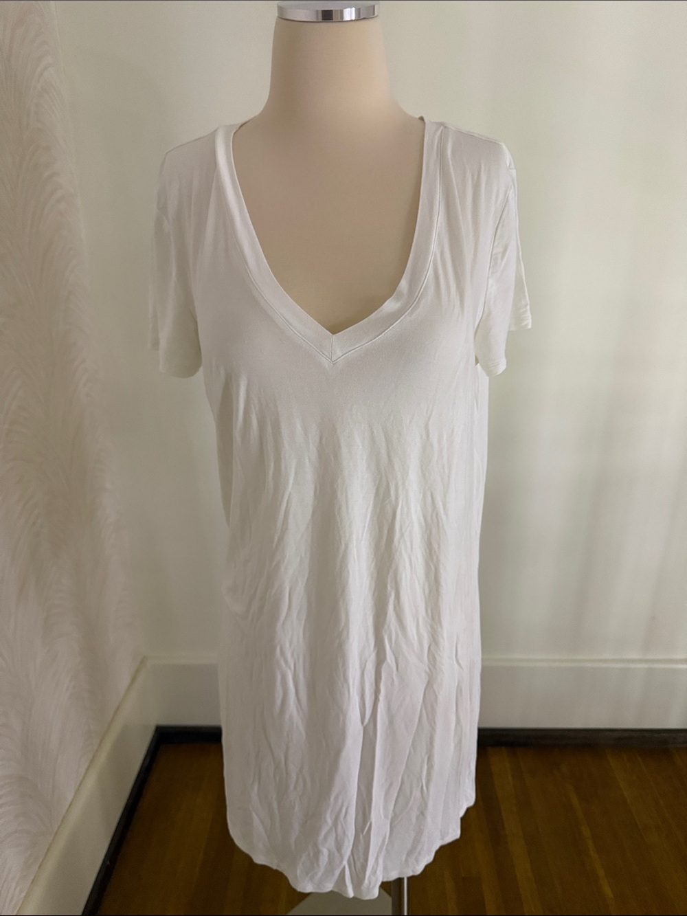 Lovers + Friends White V-Neck Mini Dress